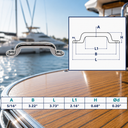 Marine T304 Stainless Steel Long Pad Eye, Cable Rigging Plate for Yacht, Boat, Dock, Deck, and Wire Rope Systems - PACK 10