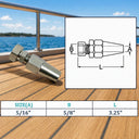 T316 Stainless Steel Swageless Receiver for Marine Boat Cable Wire Rope, Railing End Fitting - PACK 4