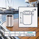 Aluminum Crimping Loop Sleeve for Wire Rope, Double Barrel Ferrule Cable Sleeves for Rigging, Railing, Loop Ends - PACK 10