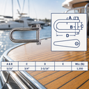 Marine Boat T316 Stainless Steel Halyard Key Shackle with Captive Pin, Sailing Rigging Shackle for Rope, Line - PACK 4