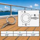 Marine T316 Stainless Steel Ring Nail Link Connector, Welded Ring Hardware for Yacht, Sailing, Boat, Dock, Rope - PACK 10