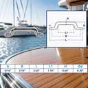 Marine T304 Stainless Steel Long Pad Eye, Cable Rigging Plate for Yacht, Boat, Dock, Deck, and Wire Rope Systems - PACK 10