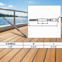 Marine T316 Stainless Steel Swageless Lag Turnbuckle for Cable Wire Rope, Adjustable Railing Fitting for Deck, Stair, Balcony, and Dock - PACK 10
