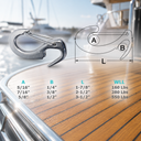 T316 Stainless Steel Open End Spring Snap Tack Hook, Marine Sail Snap Hook for Rope, Line, Rigging, and Boat Hardware