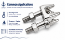 Marine Industrial Heavy Duty Wire Clip Rope Clamp Stainless Steel Cable_Various Sizes