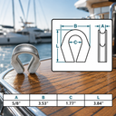 Marine T316 Stainless Steel Wire Rope Cable Captive Tube Thimble, Heavy Duty Cable Thimble for Boat, Yacht - PACK 4