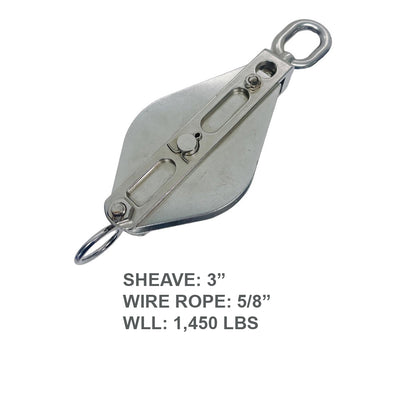 Stainless Steel T304 Swivel Eye Block Sheave For Wire Rope