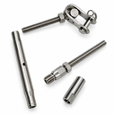 Marine T316 Stainless Steel Swageless Toggle Turnbuckle for Cable Rail Wire Rope, Adjustable Railing Tensioner for Deck, Stair, Dock - PACK 4