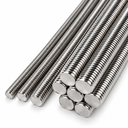 Stainless Steel Fully Threaded Rod 6 Ft Long, Silver Bar Stud Screw for Fastening, Mounting, Construction, and Hardware Use
