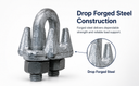 10 Pcs 3/4" Drop Forged Wire Rope Clip – Galvanized Steel Cable Clamp for Rigging, Lifting & Wire Rope Securing