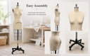 Collapsible Female Shoulders Half Body Fashion Dressmaker Dress Form Mannequin
