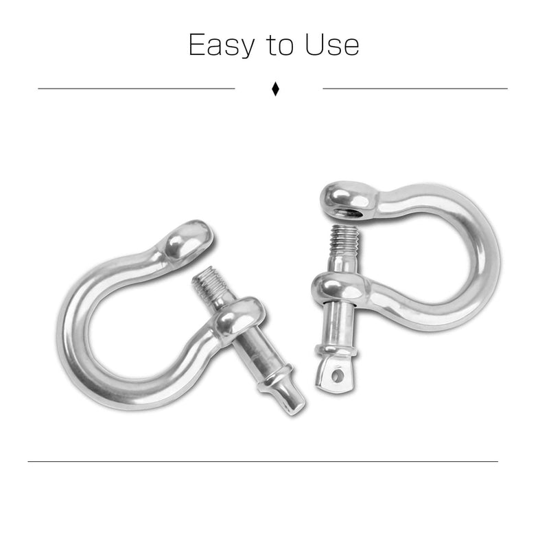 5 PC Stainless Steel 5/16" Commercial Bow Shackle Paracord Boat Anchor Rigging