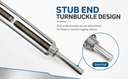 4 Pcs Marine T316 Stainless Steel Precision Cast and Formed 1/4" x 2-3/4" Stub End Turnbuckle 450 Lbs WLL