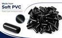100 Pcs Plastic Push-on End Cap Cover Cable Protector For 1/4" Cable Wire Rope