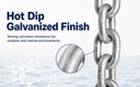 Hot Dip Galvanized Steel 3/8" x 100 Ft Grade 30 Proof Coil Chain 2,650 Lbs WLL