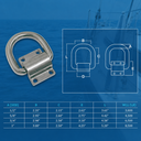 Marine Boat T316 Stainless Steel Bolt-On Lashing Ring D-Ring Anchor Tie Down for Deck, Dock, Trailer, Cargo, Rope, Chain, and Rigging
