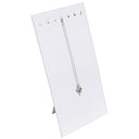 White Faux Leather 7 Hooks Easel 14" x 7-3/4" For Hanging Display Chain Necklaces Retail Store