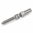 T316 Stainless Steel Swageless Lag Stud Cable Rail Fitting, Marine Boat Wire Rope Railing End Terminal for Wood Posts, Deck, Dock - PACK 4
