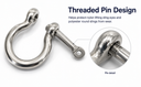 5 Pcs Marine T316 Stainless Steel 5/16" Screw Pin Anchor Rigging Bow Shackle 500 Lbs WLL