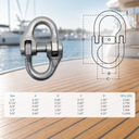 T316 Stainless Steel Hammerlock Coupling Link, Connecting Link Connector for Chain, Lifting, Rigging, Marine, and Outdoor Hardware