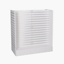 48”W x 24”D x 54”H White Slatwall Gondola Display,  Retail Store Floor Fixture, Double-Sided Merchandising Unit for Boutique, Convenience & Commercial Use
