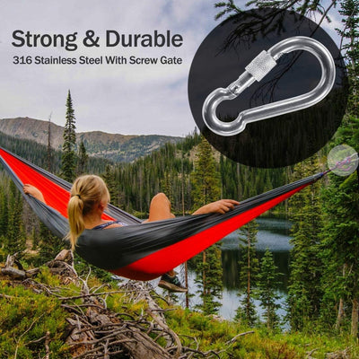 5 PC 1/4" Stainless Steel Carabiner Spring Snap Hook Eyelet & Screw 250 LB Cap