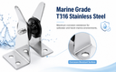 6" T316 Stainless Steel Anchor Bow Roller – Boat Platform Roller 2-1/2" x 1-3/4" Fixed Mount for Marine, Yacht & Docking Use