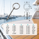 Marine T304 Stainless Steel Ring Eye Bolt with Shoulder, Ring Diameter Eye Bolt for Boat, Dock, Deck, and Outdoor Hardware