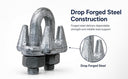 3" Heavy Duty Drop Forged Wire Rope Clip – Hot Dipped Galvanized Steel Cable Clamp for Rigging, Lifting & Wire Rope Securing