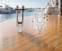 Left Handed Threaded Yoke End, T316 Stainless Steel Marine Fork Terminal for Rigging, Cable, Rod, and Turnbuckle Hardware