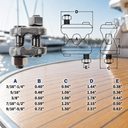 Marine Boat T316 Stainless Steel Fist Clip Wire Rope Clip, Drop Forged Cable Clamp for Rigging, Railing, Dock, and Outdoor Use