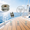 Marine Boat T304 Stainless Steel Sheave Wire Pulley with Brass Bushing for Wire Rope, Cable Rigging, Yacht, Dock, and Outdoor Use