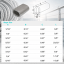 10 Pc Marine T316 Stainless Steel Oval Sleeve, Wire Rope Cable Clip Tube Fitting for Rigging, Railing, and Outdoor Use