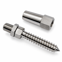T316 Stainless Steel Swageless Lag Stud Cable Rail Fitting, Marine Boat Wire Rope Railing End Terminal for Wood Posts, Deck, Dock - PACK 4