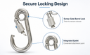 20 Pcs Marine T316 Stainless Steel 1/4" Carabiner Spring Snap Hook Eyelet & Screw 250 Lbs WLL