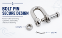 Marine Bolt Pin Chain Shackle Forged Stainless Steel T316 Mil Spec