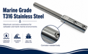 Marine Deck Boat Set Screw Threaded Stud For 1/8", 3/16" 1/4" Cable Wire Stainless Steel T316