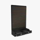 Black 48”W x 20”D x 80”H Slatwall Wall Unit, L-Shaped Retail Display Tower Floor Stand Fixture for Store, Boutique & Commercial Merchandising