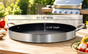 21-1/2" Stainless Steel Flat Comal Griddle – Round Non-Stick Grill & Frying Pan for Tacos, Tortillas, BBQ & Outdoor Cooking