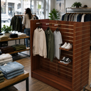 Shaped Slatwall Gondola Display 48" W x 24" D x 54" H, Double Sided Retail Floor Merchandising Fixture for Store, Boutique, Trade Show, and Showroom