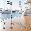Marine Boat T316 Stainless Steel Toggle and Swageless Turnbuckle, Cable Wire Tensioner for Deck, Dock, Railing, and Rigging