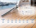 Marine Boat T316 Stainless Steel Streamline Adjustable Jaw, Cable Rail Jaw Fitting for Wire Rope, Deck, Dock, and Railing