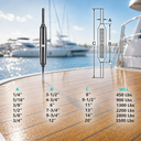 Marine Deck T316 Stainless Steel Stub End Turnbuckle, Adjustable Cable Wire Rope Tensioner for Boat, Dock, Deck, Railing, and Rigging