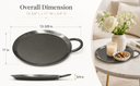 11" Stainless Steel Round Serving Platter – Ottoman Tray with Handle for Kitchen, Parties & Decorative Display