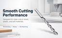 2 Pc 1/8” M2 High Speed Steel Spiral Cut Out Bits, Reverse Upcut Flute Rotary Drill Bits for Wood, Plastic & CNC Cutting
