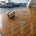 T316 Stainless Steel Wire Rope Button Stop Clips, Marine Cable Ferrules for Wire Rope Stops, Railing, Rigging, and Outdoor Use