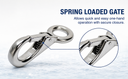 Stainless Steel Fixed Eye Boat Snap Hook, Marine Grade 316 Clip for Rope, Chain, Cable, Rigging, and Outdoor Use