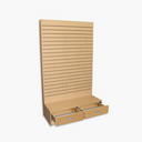 Maple 48”W x 20”D x 80”H Slatwall Wall Unit, L-Shaped Retail Display Tower Floor Stand Fixture for Store, Boutique & Commercial Merchandising