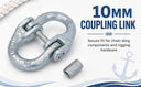 4 Pcs Grade 80 Hammerlock Coupling Link, 10mm Hot Dipped Galvanized Connector – 3.15 Ton (6,900 lbs WLL) for Chain Sling, Rigging & Lifting