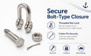 5 Pcs Marine Grade T316 Stainless Steel 3/16" Bolt Pin Chain Shackle, 500 lbs WLL Rigging Shackle for Boat, Anchor, Sailing, and Outdoor Use
